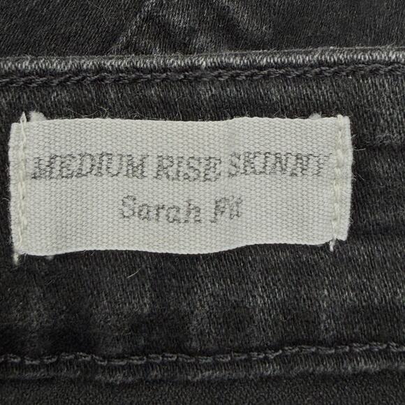 Guess Medium Rise Skinny Sarah Fit Sz 29 Womens Black Jeans Rhinestones Logo - Picture 6 of 7